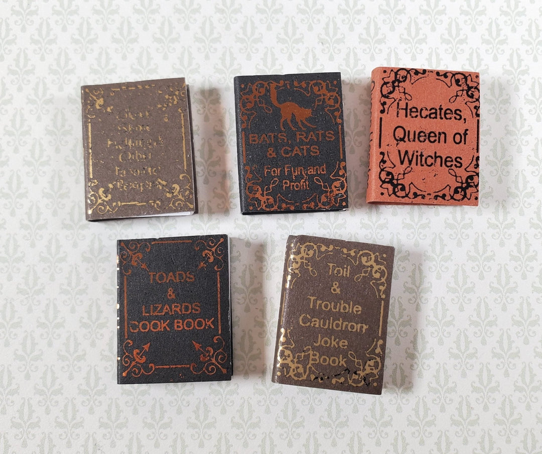 Dollhouse Book Set x5 Witch Humor Volume 1 1:12 Scale Miniatures (blank inside) - Miniature Crush