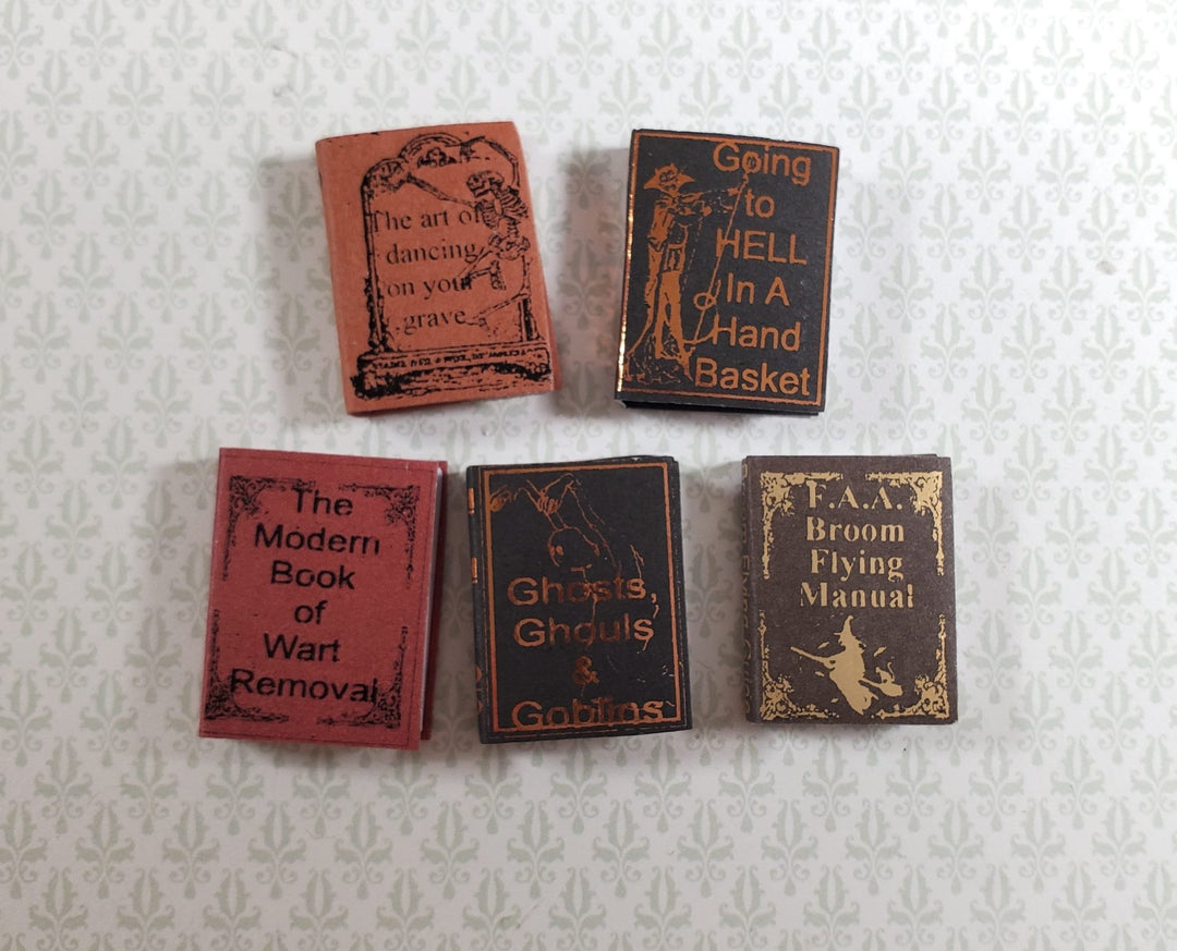 Dollhouse Book Set x5 Witch Humor Volume 2 1:12 Scale Miniatures (blank inside) - Miniature Crush