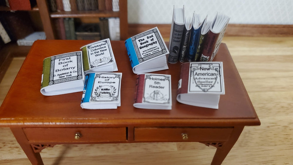Dollhouse Books x11 Antique Schoolbooks 1:12 Scale (blank inside) Handmade - MiniatureCrush