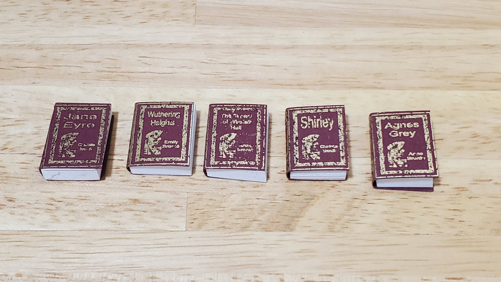 Dollhouse Books x5 Bronte Sisters 1:12 Scale Miniatures (blank inside) Handmade - MiniatureCrush
