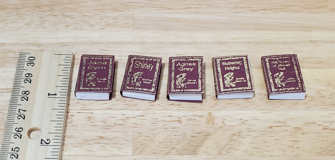 Dollhouse Books x5 Bronte Sisters 1:12 Scale Miniatures (blank inside) Handmade - MiniatureCrush