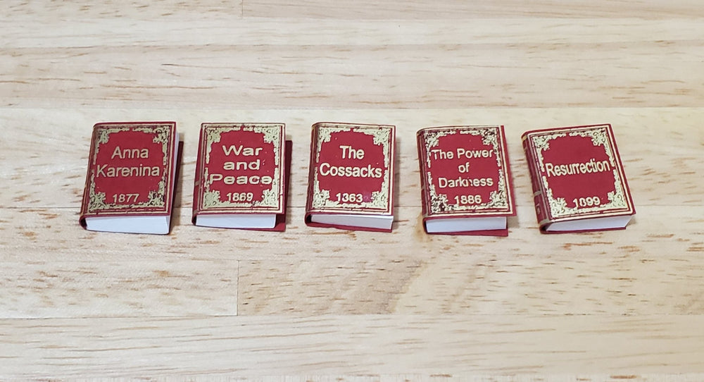 Dollhouse Books x5 Leo Tolstoy 1:12 Scale Miniatures (blank inside) Handmade - MiniatureCrush