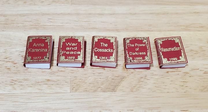 Dollhouse Books x5 Leo Tolstoy 1:12 Scale Miniatures (blank inside) Handmade - MiniatureCrush