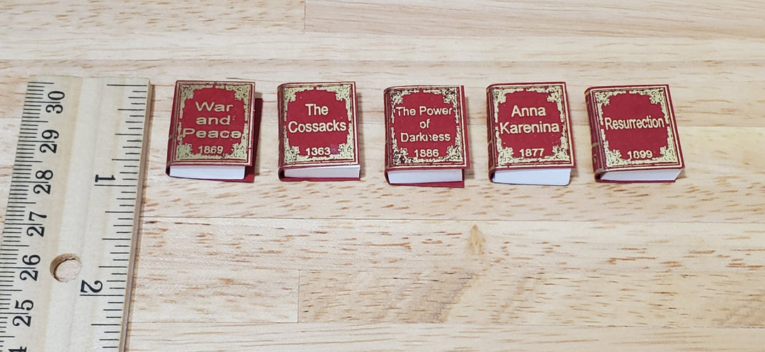Dollhouse Books x5 Leo Tolstoy 1:12 Scale Miniatures (blank inside) Handmade - MiniatureCrush