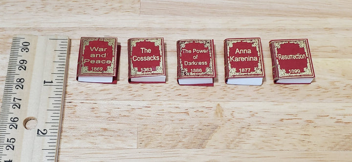 Dollhouse Books x5 Leo Tolstoy 1:12 Scale Miniatures (blank inside) Handmade - MiniatureCrush