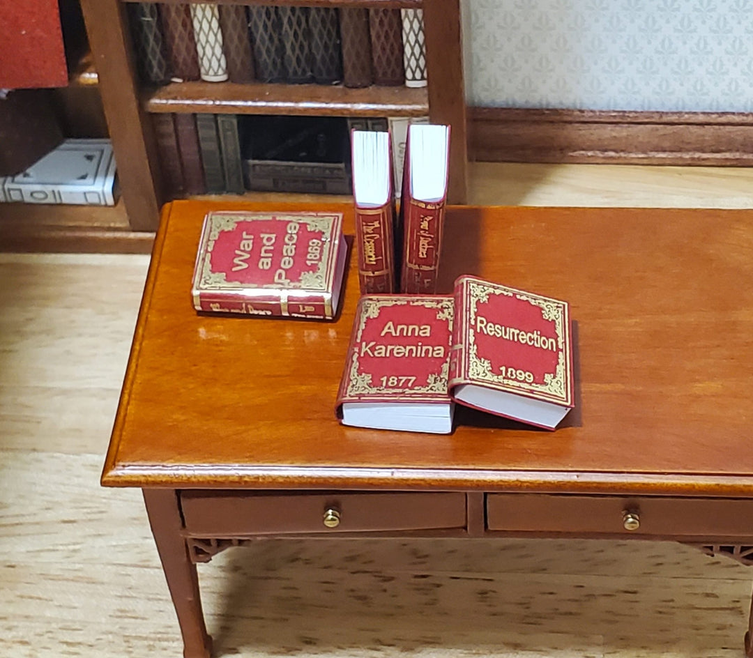 Dollhouse Books x5 Leo Tolstoy 1:12 Scale Miniatures (blank inside) Handmade - MiniatureCrush