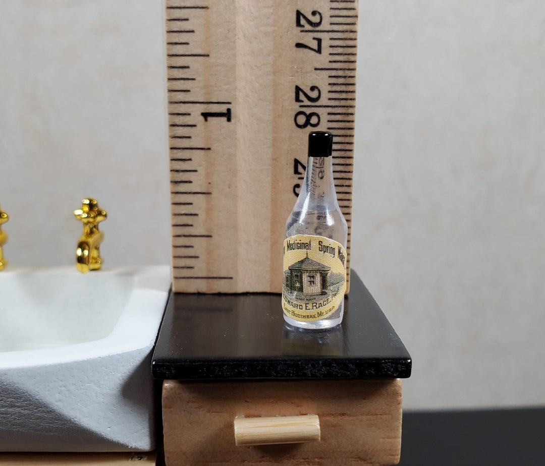 Dollhouse Booth Bay Medicinal Spring Water Bottle Vintage Style 1:12 Scale Food Groceries Kitchen - MiniatureCrush