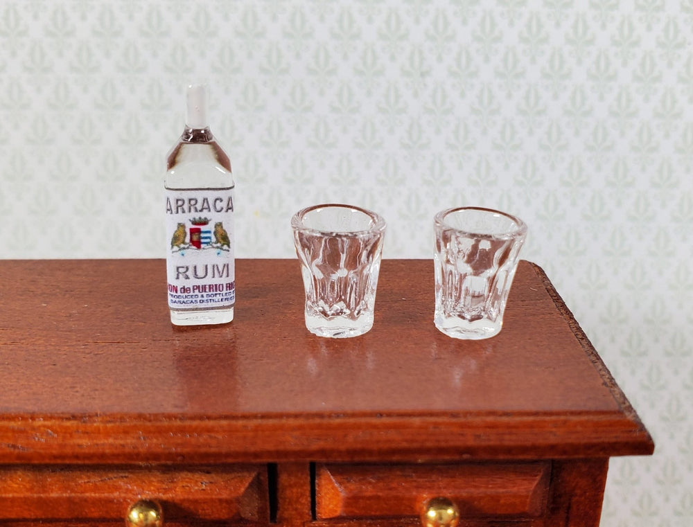 Dollhouse Bottle of Light Rum 1:12 Scale Miniature 1" Tall Drink Handmade - Miniature Crush