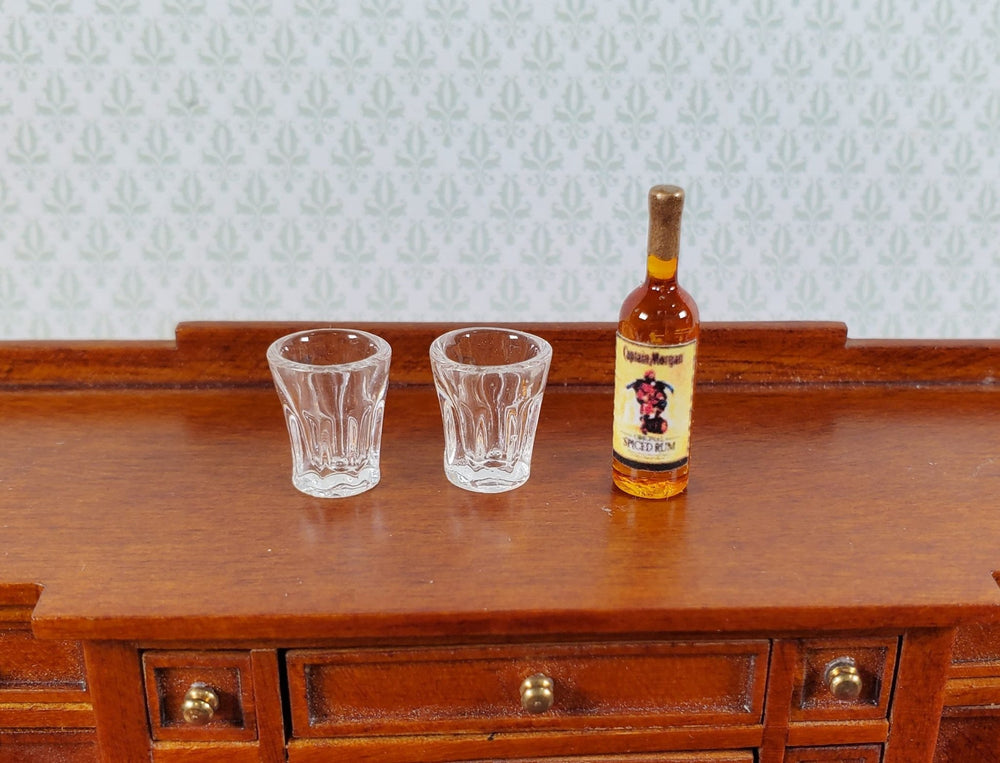 Dollhouse Bottle of Spiced Dark Rum 1:12 Scale Miniature 1" Tall Booze Drinks - Miniature Crush