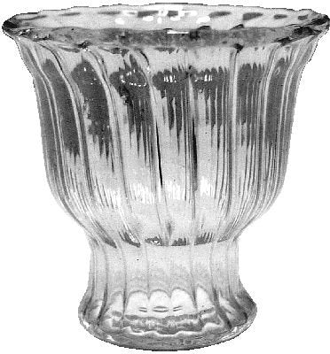 Dollhouse Bowl Glass Flared Ribbed Pedestal 1:12 Scale Miniature Accessory - MiniatureCrush