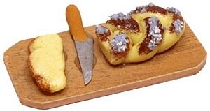 Dollhouse Braided Bread on a Cutting Board 1:12 Scale Miniature Food Kitchen - MiniatureCrush