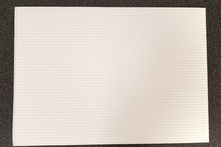 Dollhouse Brick Embossed Foam Board White 1:12 Scale World Model 34925 - Miniature Crush