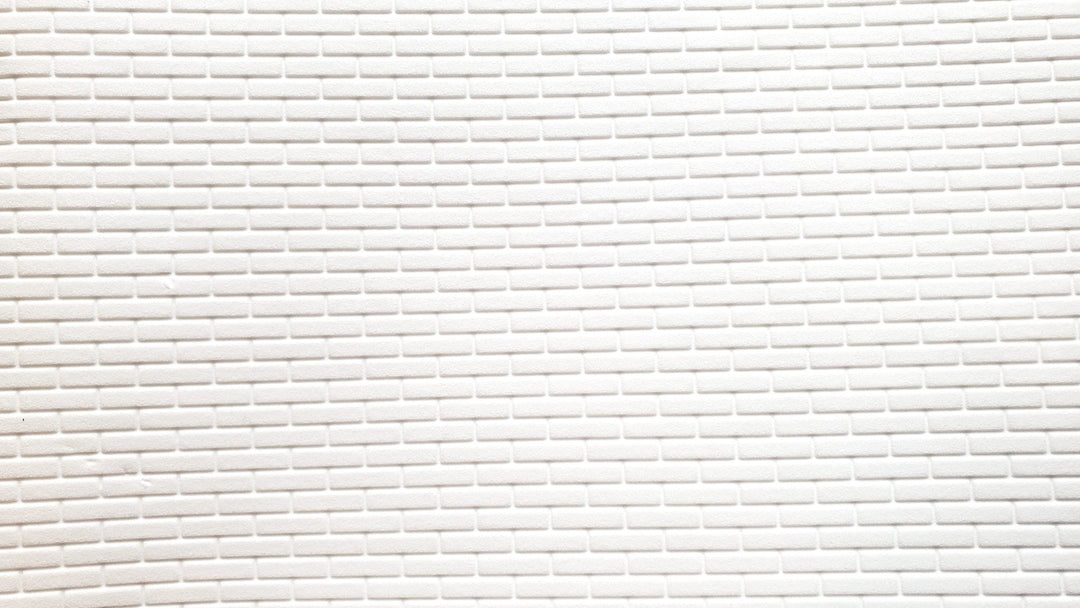 Dollhouse Brick Embossed Foam Board White 1:12 Scale World Model 34925 - Miniature Crush