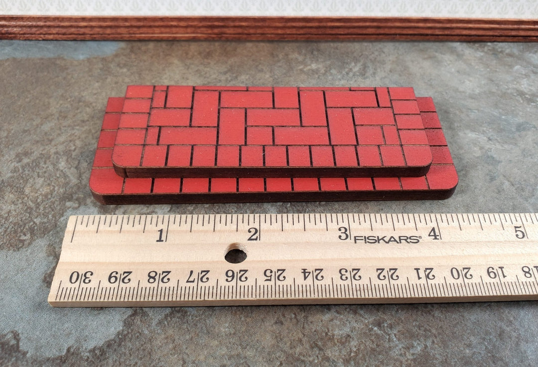 Dollhouse "Brick" Steps Exterior Double 2 pieces 1:12 Scale Miniature #551DBL - Miniature Crush