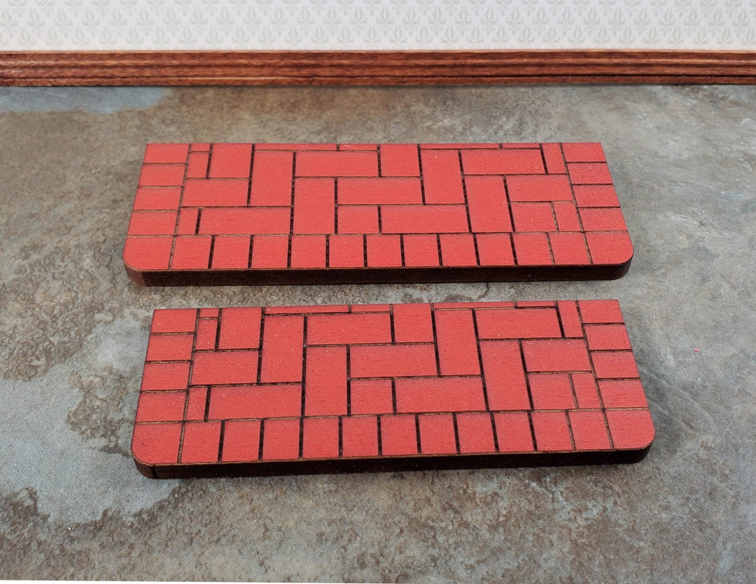 Dollhouse "Brick" Steps Exterior Double 2 pieces 1:12 Scale Miniature #551DBL - Miniature Crush