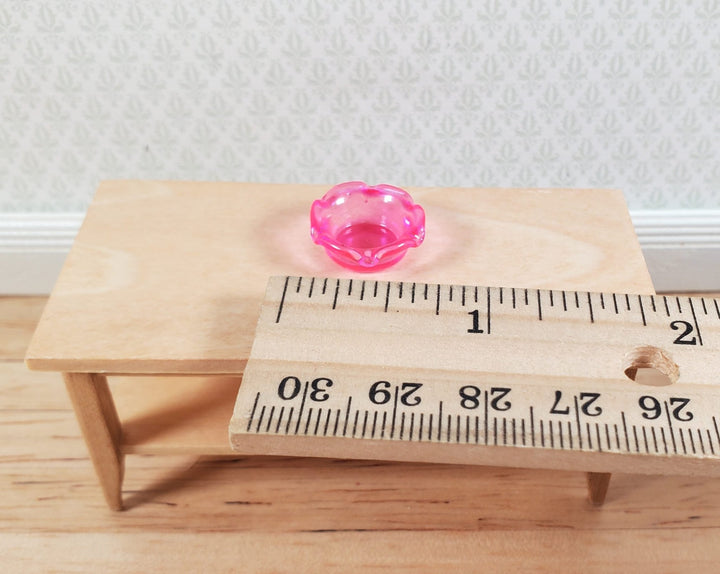 Dollhouse Bright Pink Glass Candy Dish or Serving Bowl 1:12 Scale Miniature - MiniatureCrush
