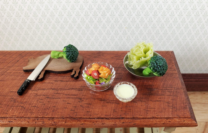 Dollhouse Broccoli Set of 2 1:12 Scale Miniature Kitchen Food Vegetables Grocery - MiniatureCrush