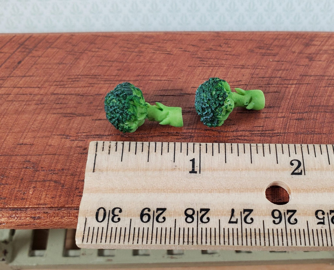 Dollhouse Broccoli Set of 2 1:12 Scale Miniature Kitchen Food Vegetables Grocery - MiniatureCrush