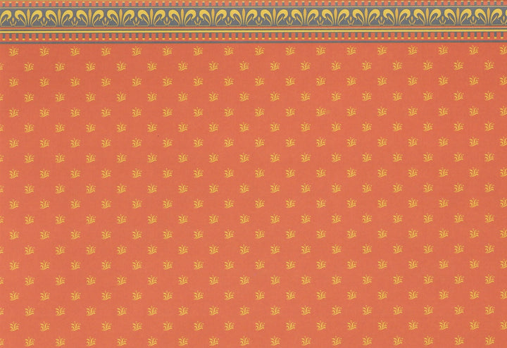 Dollhouse Brodnax Wallpaper "Jubilee" Red/Orange Gold Blue 1:12 Scale - Miniature Crush