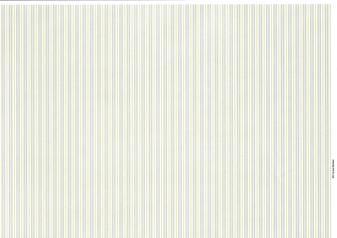 Dollhouse Brodnax Wallpaper Striped Pale Blue Green Cream "Seaside Stripe" 1:12 Scale - Miniature Crush