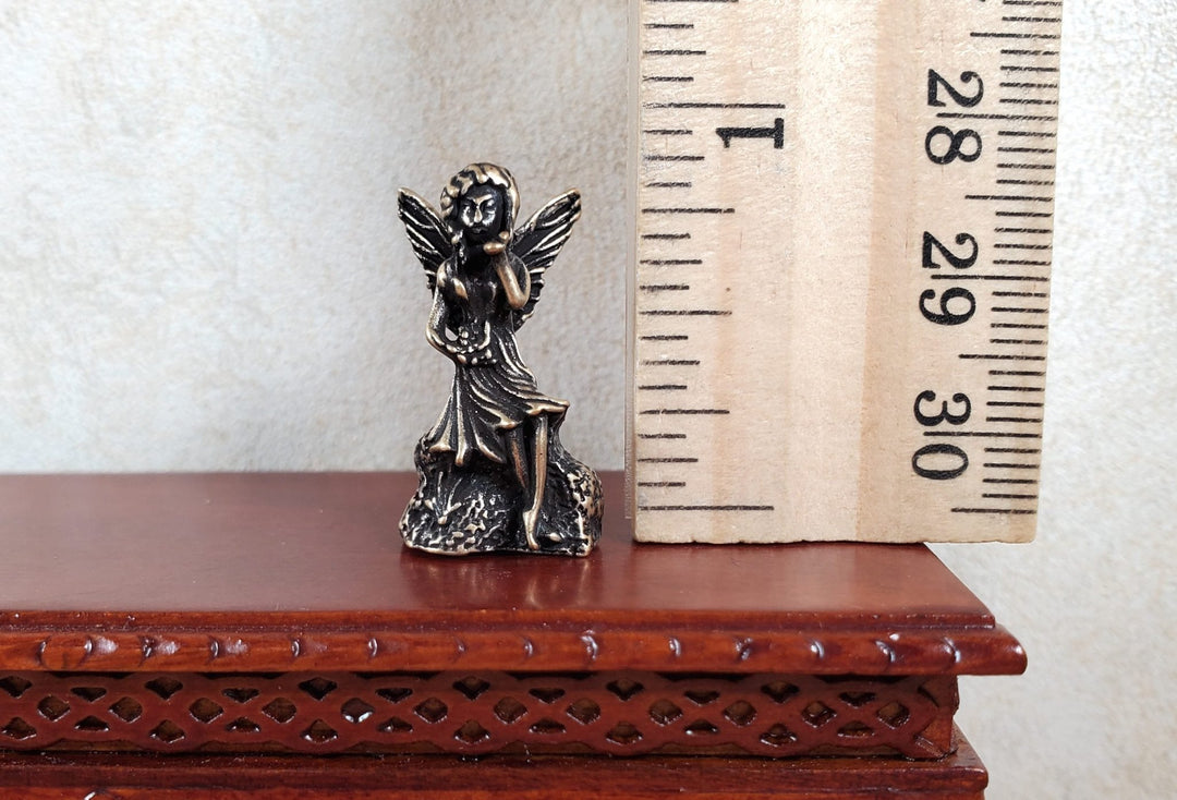 Dollhouse Bronze Fairy Statue 1:12 Scale Dollhouse Miniature Garden - MiniatureCrush