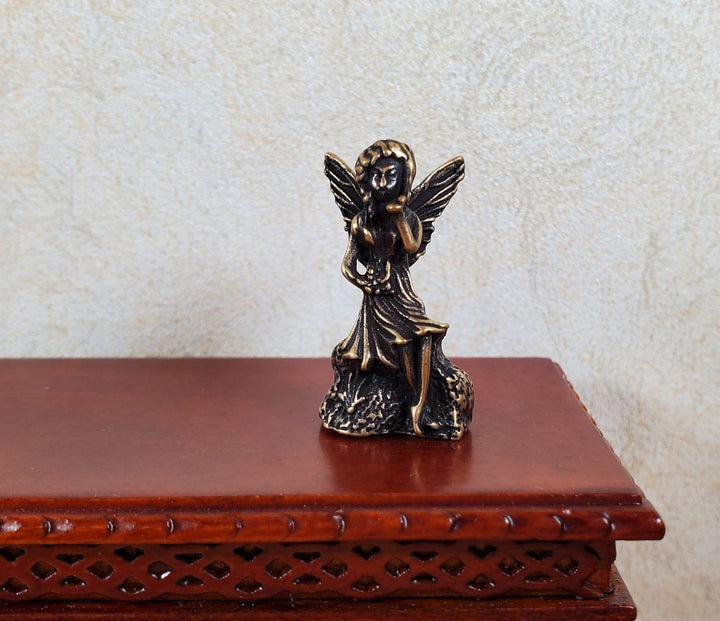 Dollhouse Bronze Fairy Statue 1:12 Scale Dollhouse Miniature Garden - MiniatureCrush