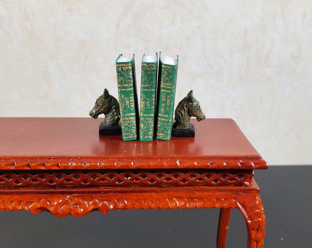 Dollhouse Bronze Horse Head Bookends Small 1:12 Scale by Falcon Miniatures - MiniatureCrush
