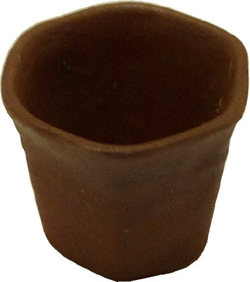 Dollhouse Brown Hexagonal Terra Cotta Garden Planter 1:12 Scale Miniature - MiniatureCrush