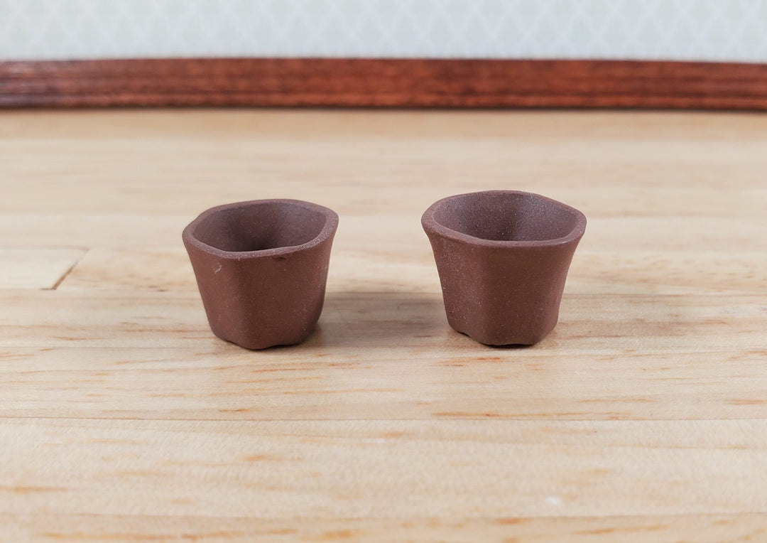 Dollhouse Brown Terra Cotta Garden Planter 1:12 Scale Miniature Flower Pot - MiniatureCrush
