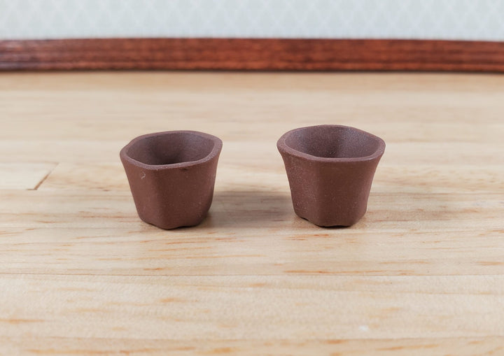 Dollhouse Brown Terra Cotta Garden Planter 1:12 Scale Miniature Flower Pot - MiniatureCrush