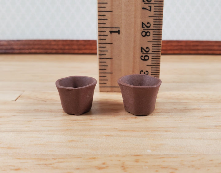 Dollhouse Brown Terra Cotta Garden Planter 1:12 Scale Miniature Flower Pot - MiniatureCrush