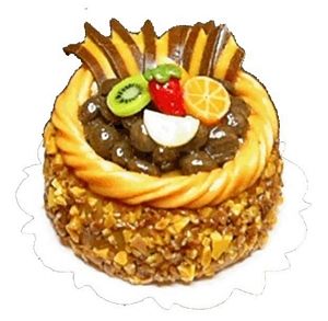 Dollhouse Buttercream Chocolate Garnish Cake 1:12 Scale Miniature Dessert Food - MiniatureCrush