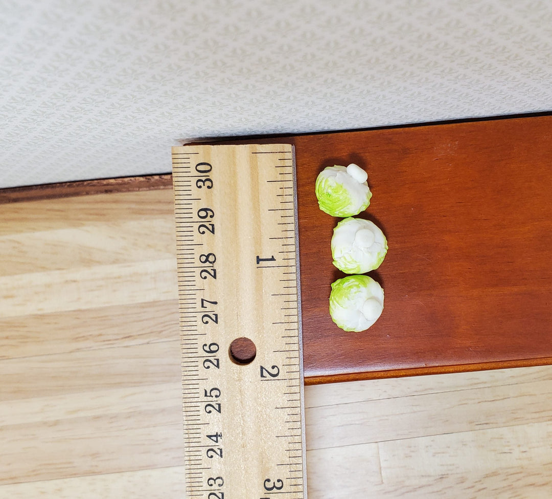 Dollhouse Cabbage Set of 3 1:12 Scale Miniature Kitchen Food Vegetables Grocery - MiniatureCrush