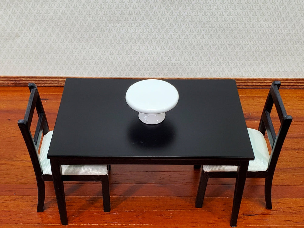 Dollhouse Cake Stand Platter All White Ceramic 1:12 Scale Miniature Plate - MiniatureCrush