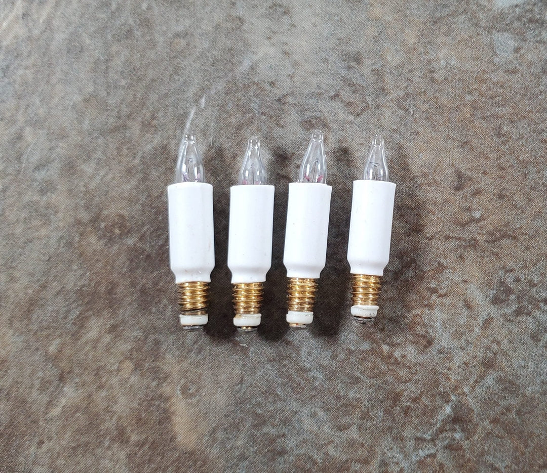 Dollhouse Candle Stick Bulbs Tall 12 Volt 4 piece 5/8" Miniature Replacement Lights - MiniatureCrush