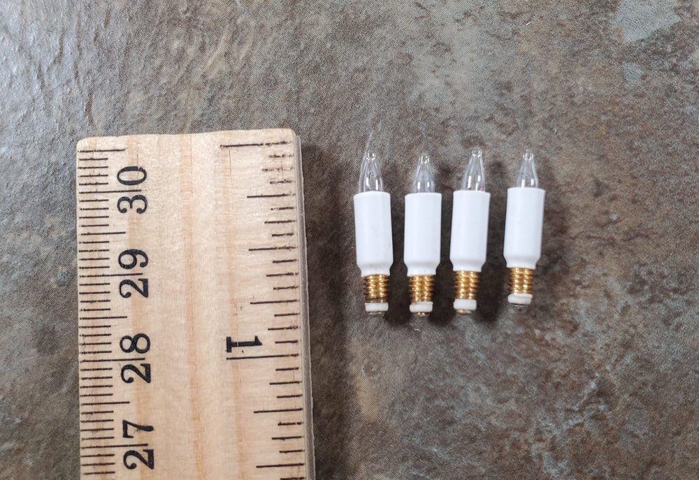 Dollhouse Candle Stick Bulbs Tall 12 Volt 4 piece 5/8" Miniature Replacement Lights - MiniatureCrush