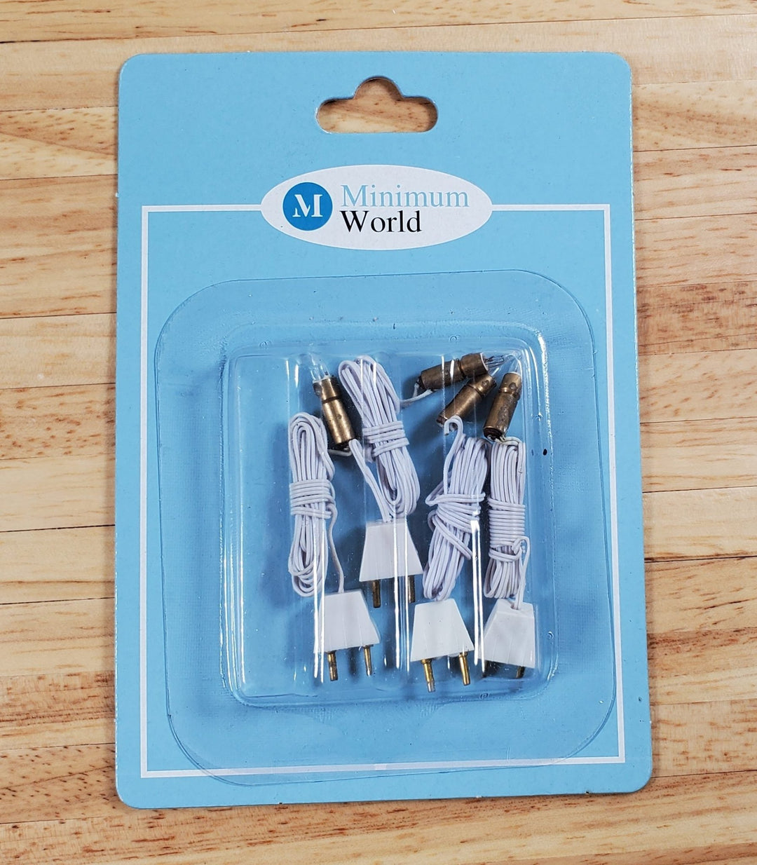 Dollhouse Candle Tip Bulbs in Sockets with Plug Set of 4 1:12 Scale Miniatures - Miniature Crush