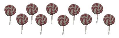 Dollhouse Candy Cane Lollipops Set of 10 1:12 Scale Miniature Food Treats Candy - MiniatureCrush