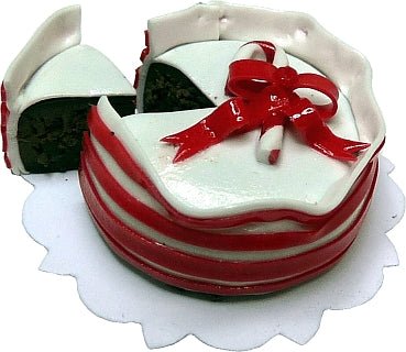 Dollhouse Candy Cane Ribbon Cake 1:12 Scale Miniature Dessert Food - MiniatureCrush