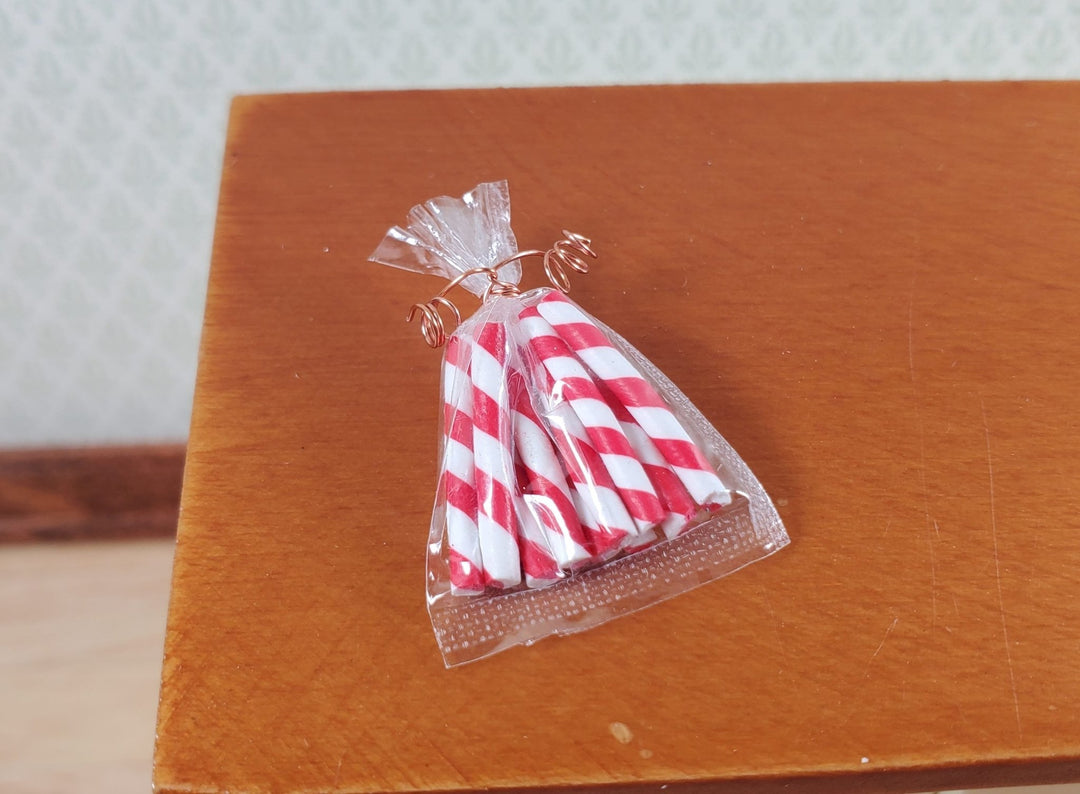 Dollhouse Candy Canes in a Bag 1:12 Scale Miniature Christmas Treats - MiniatureCrush