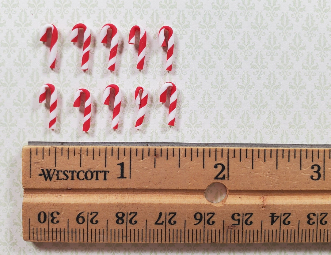 Dollhouse Candy Canes Set of 10 1:12 Scale Miniature Food Treats Candy - MiniatureCrush