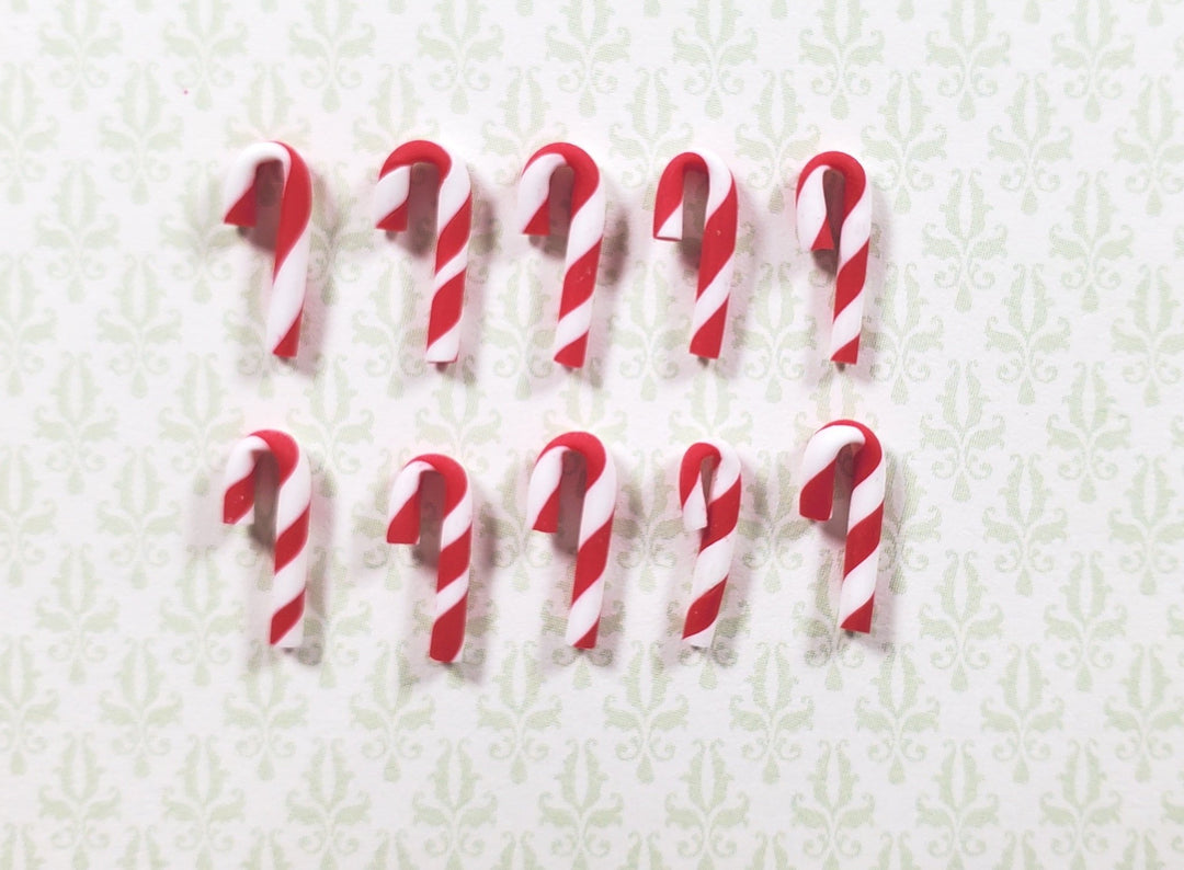 Dollhouse Candy Canes Set of 10 1:12 Scale Miniature Food Treats Candy - MiniatureCrush