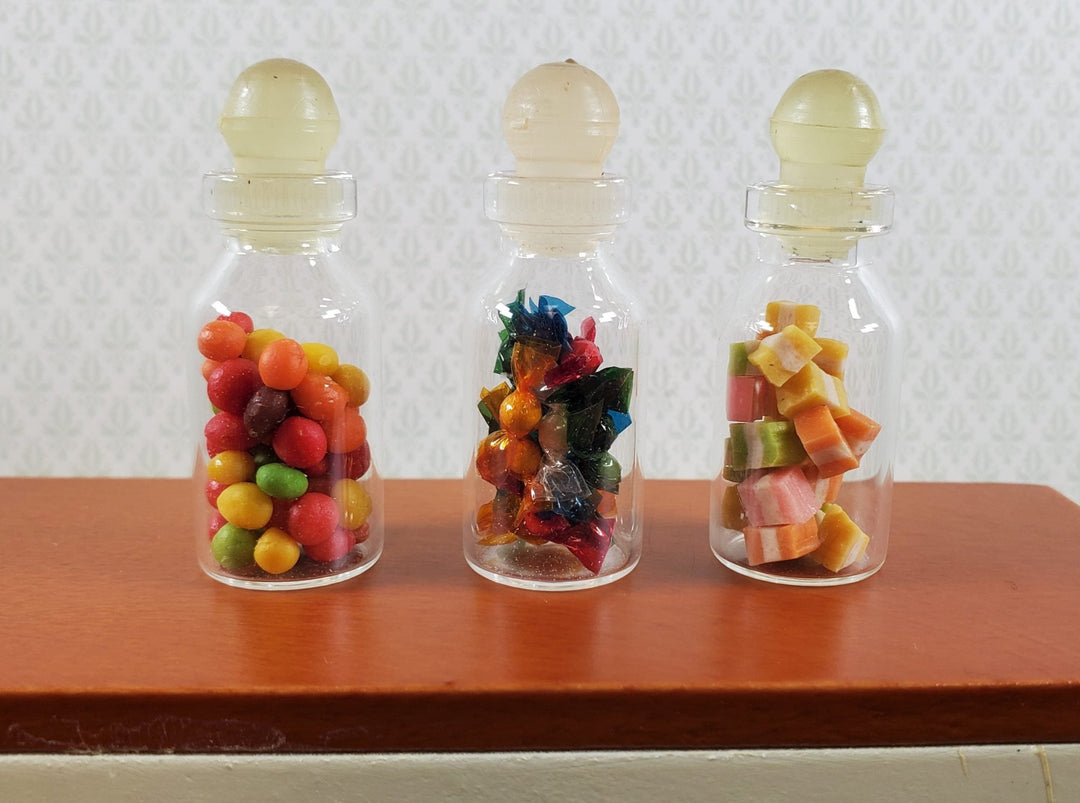 Dollhouse Candy Jars 1:6 Playscale Removable Treats Set of 3 Glass Containers C - Miniature Crush