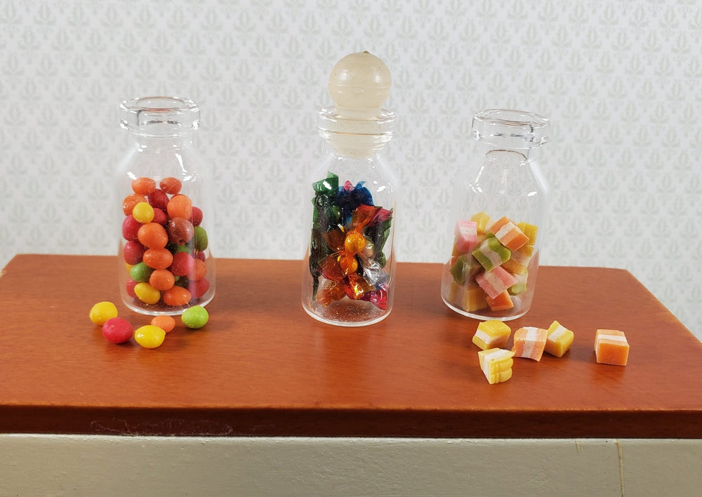 Dollhouse Candy Jars 1:6 Playscale Removable Treats Set of 3 Glass Containers C - Miniature Crush