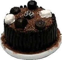 Dollhouse Candy Topped Chocolate Cake 1:12 Scale Miniature Dessert Food - MiniatureCrush
