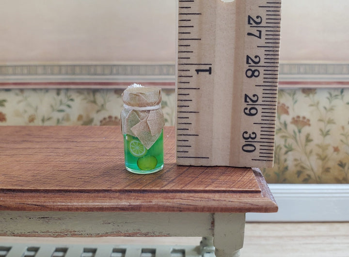 Dollhouse Canned Fruit in Glass Jar Green 1:12 Scale Miniature Kitchen Food - MiniatureCrush