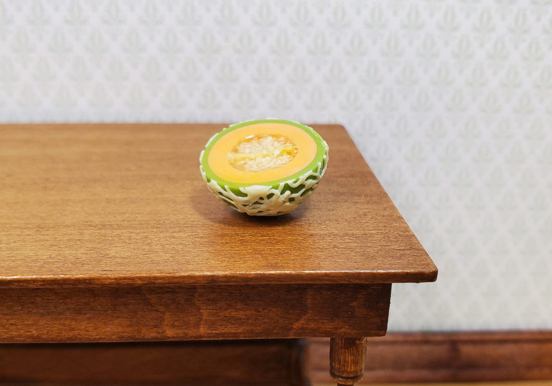 Dollhouse Cantaloupe Half 1:12 Scale Miniature Food Fruit - MiniatureCrush