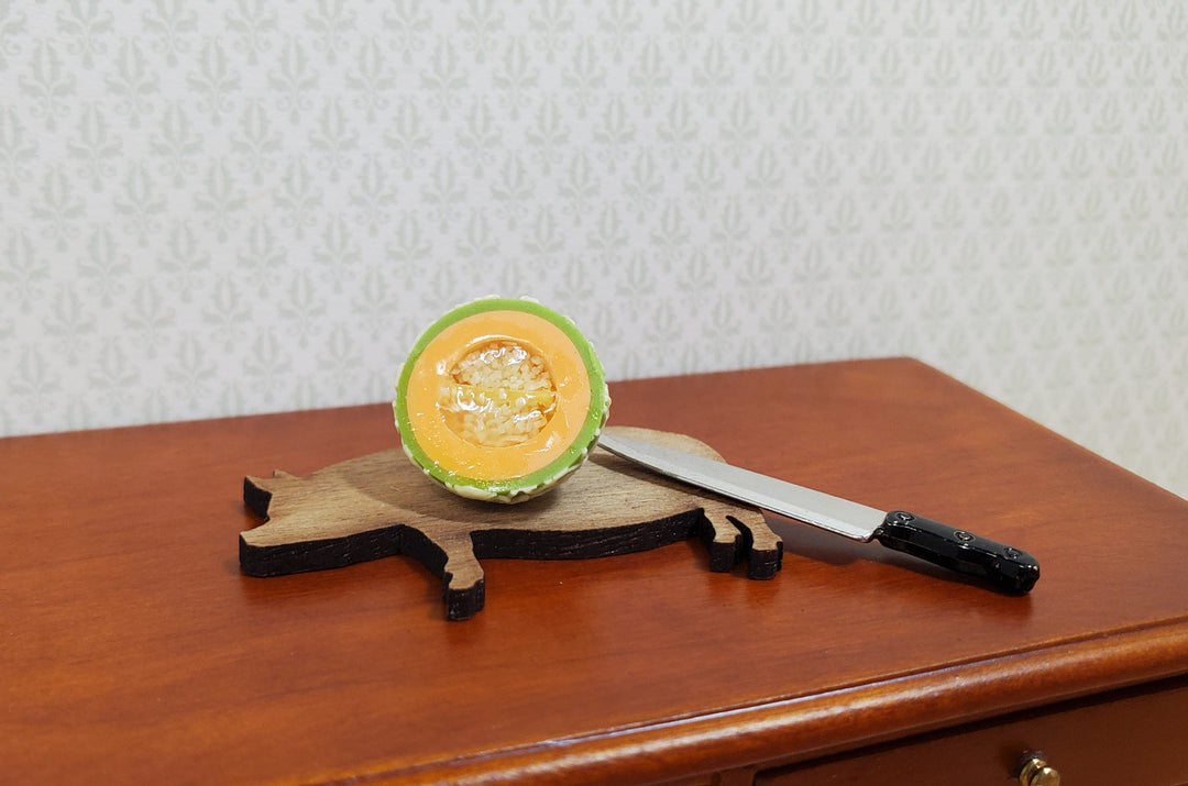Dollhouse Cantaloupe Half 1:12 Scale Miniature Food Fruit - MiniatureCrush