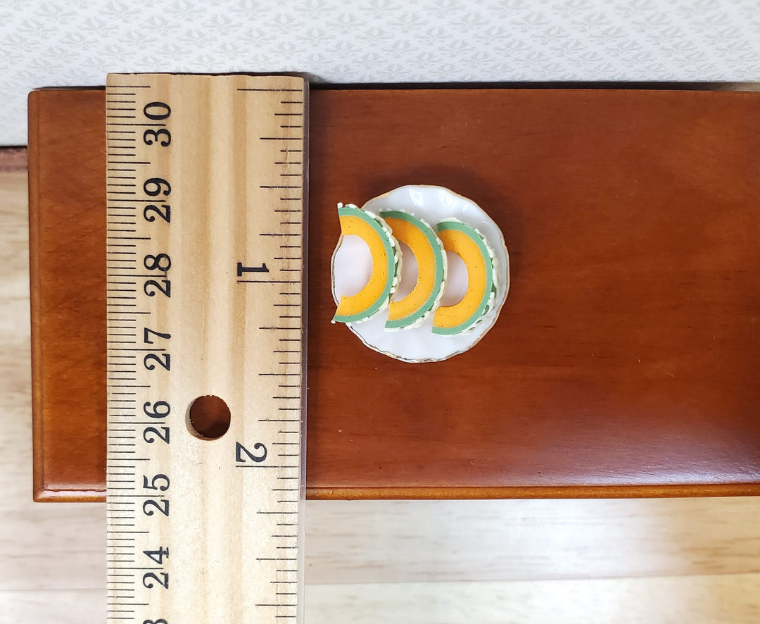 Dollhouse Cantaloupe Slices 3 Pieces 1:12 Scale Miniature Food Fruit - MiniatureCrush