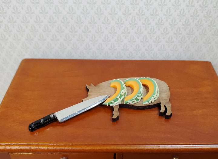 Dollhouse Cantaloupe Slices 3 Pieces 1:12 Scale Miniature Food Fruit - MiniatureCrush